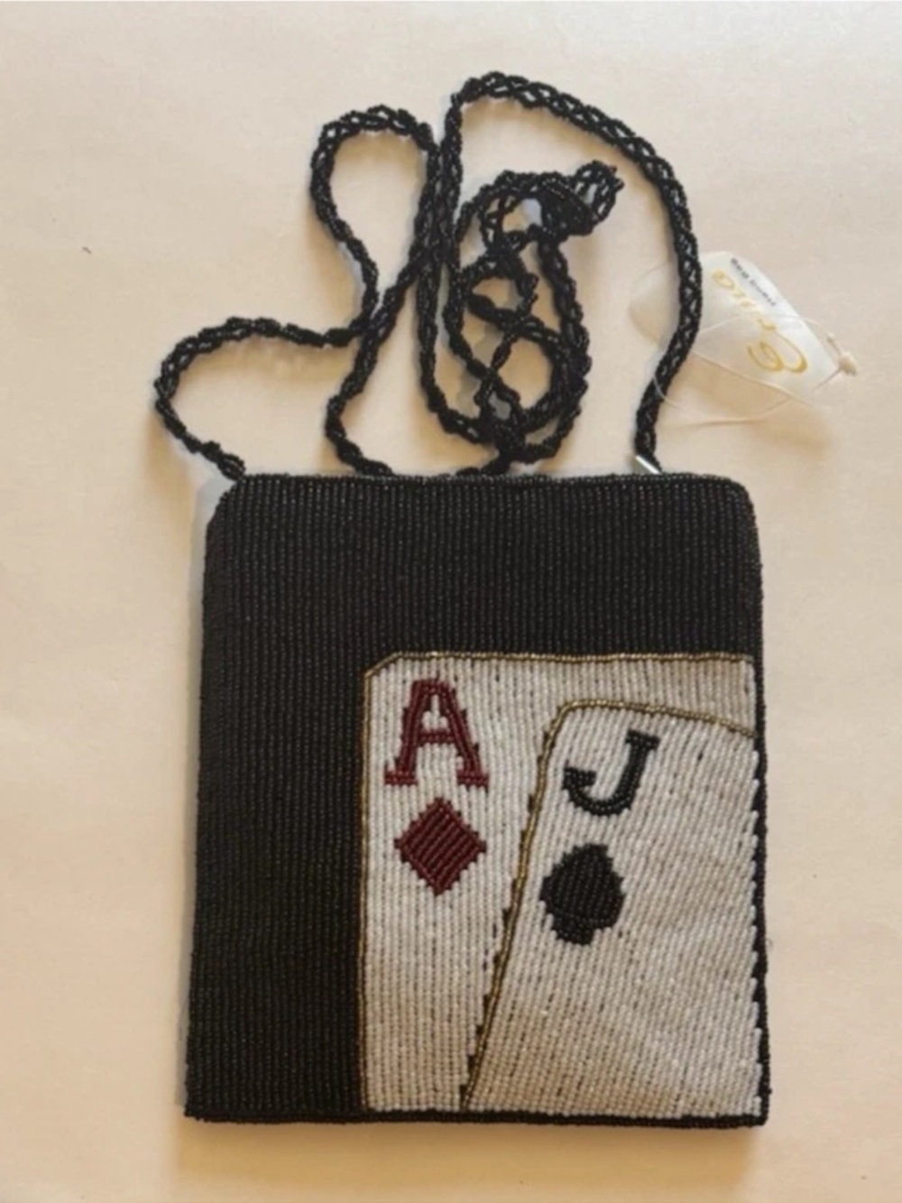 Beaded Crossbody Bag w/ Cards Design